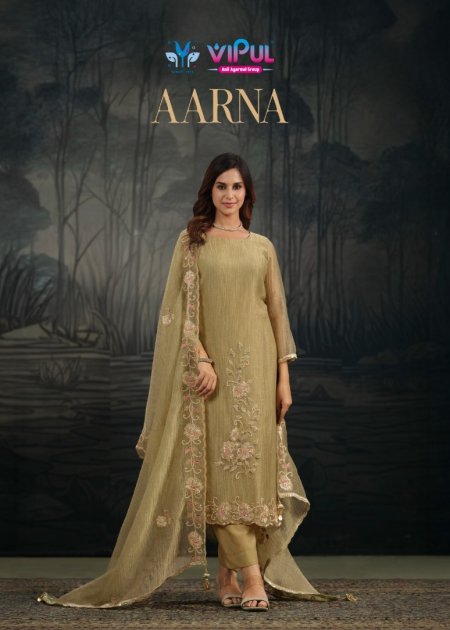 Aarna By Vipul Salsa Zari Chiffon Beads Work Salwar Suits